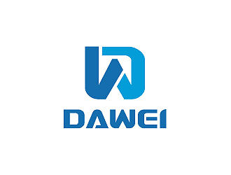 彭波的DaWei字母LOGO設(shè)計(jì)，酷炫簡潔，有力量感l(wèi)ogo設(shè)計(jì)